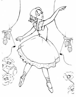 Раскраски Раскраска Балерина