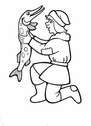 По щучьему велению рисунок карандашом