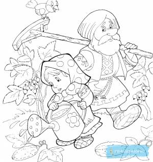 Раскраски по мотивам русских народных сказок