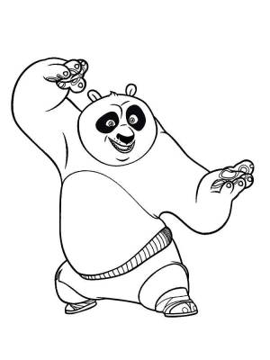 Раскраски Панда, Раскраска Кунг фу панда воин дракона кунг фу панда