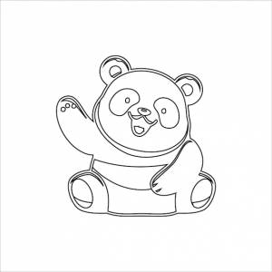 Раскраска панда для детей