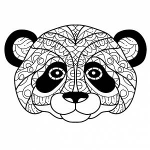 Симпатичная панда раскраска zentangle рисованной изолированы на белом фоне