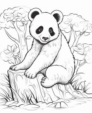 Раскраска панда