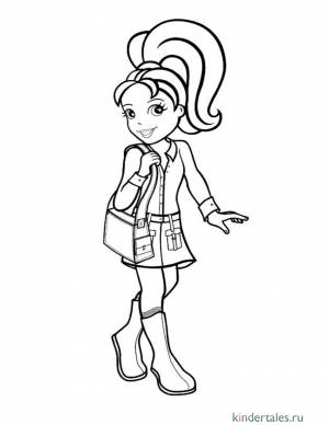 Полли Покет идет гулять» раскраска для детей