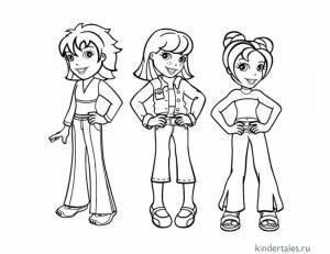 Подруги Полли Покет» раскраска для детей