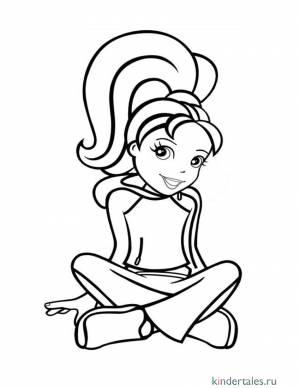 Полли Покет сидит» раскраска для детей