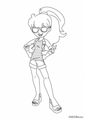 Раскраска Полли Покет в солнечных очках