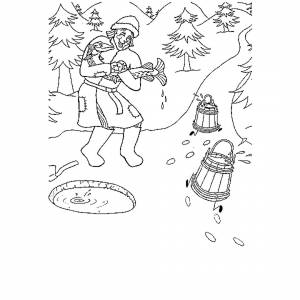 Раскраска Емеля ,   рисовать онлайн