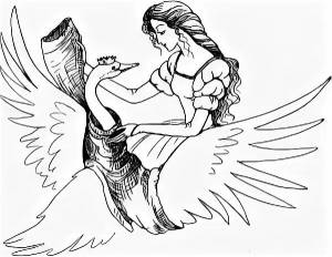 Раскраски к сказке андерсена дикие лебеди