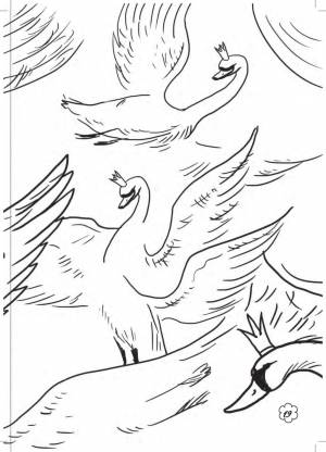 Дикие лебеди андерсен раскраска