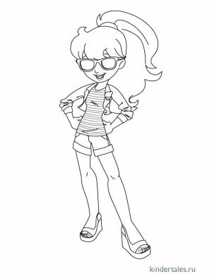 Полли Покет в солнечных очках» раскраска для детей