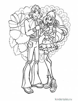 Блум и Скай» раскраска для детей