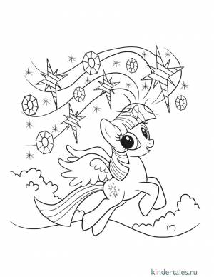 Пони принцесса Искорка» раскраска для детей