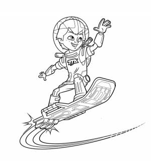 Раскраска Майлз на скейте