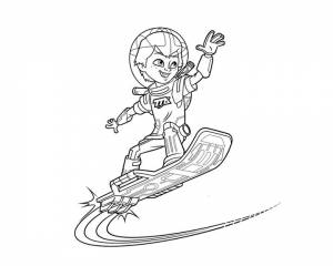 Раскраска Майлз на скейте