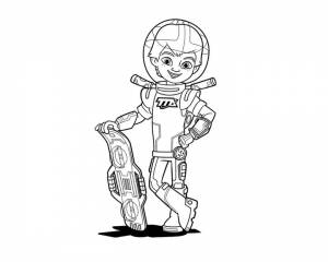 Раскраска Майлз в скафандре