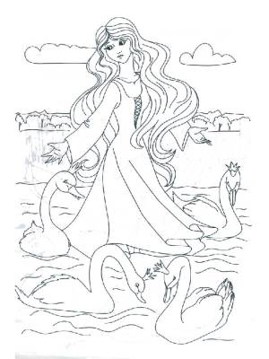 Рисунок к сказке дикие лебеди