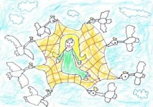 Рисунок к сказке Дикие лебеди на урок в 4 класс