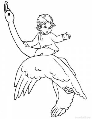 Рисунок гуси лебеди карандашом