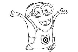 Раскраска Радостный миньон из Гадкий Я