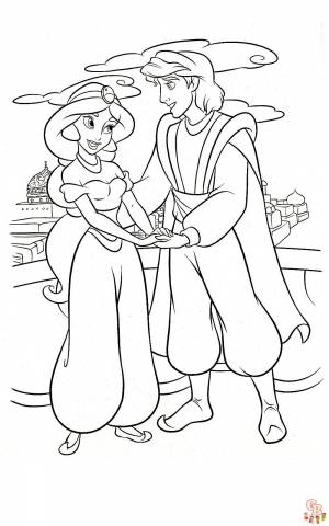 Получите лучший жасмин и Aladdin Раскраски на GBcoloring