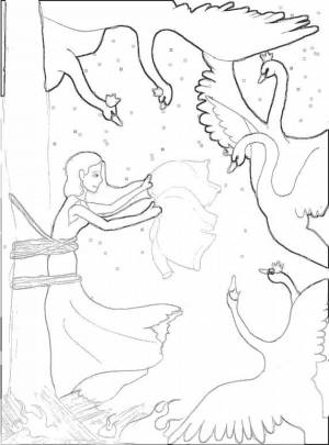 Раскраски Дикие лебеди