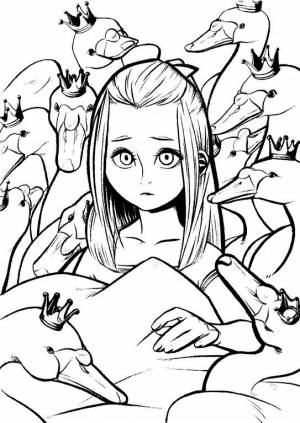 Раскраски Дикие лебеди