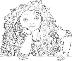 Раскраски Раскраска Мерида принцесса храбрая сердцем