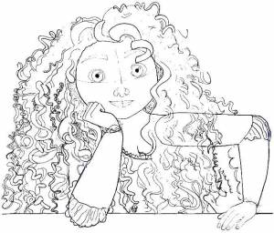 Раскраски Раскраска Принцесса мерида храбрая сердцем