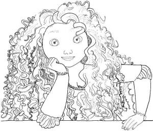 Раскраски сердце, Раскраска Принцесса мерида храбрая сердцем