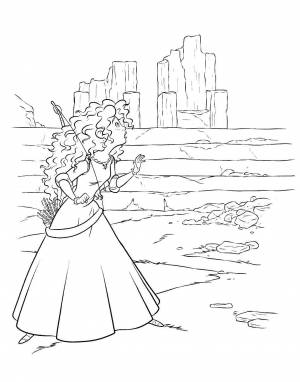 Раскраски Раскраска Принцесса мерида храбрая сердцем детские