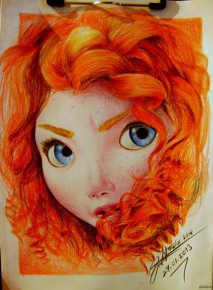 Рисунок Мериды из Храбрая сердцем