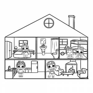 Раскраска Кукольный домик ЛОЛ