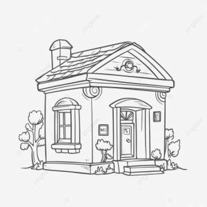рисунок  раскраски мультяшного домика для детей чтобы  эскизный вектор PNG , рисунок автомобиля, мультфильм рисунок, рисунок дома PNG картинки и пнг рисунок для й загрузки