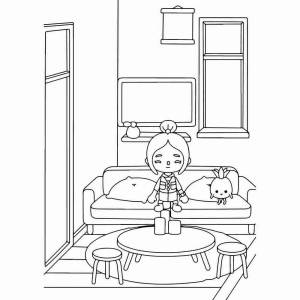 Раскраски Тока бока дом и мебель
