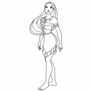 Раскраска Покахонтас в полный рост