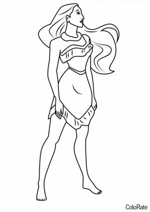 Раскраска Принцесса Покахонтас