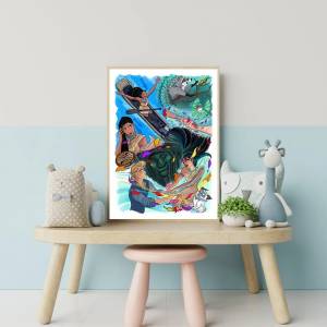 Классический кинопостер Покахонтас и Джон Смит, печать на холсте, принцесса Покахонтас, художественная картина, картина для комнаты для девочек, домашний Настенный декор