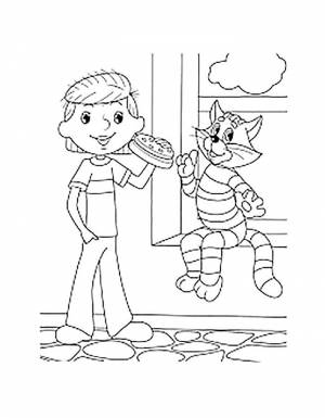 Раскраски дядя федор и кот