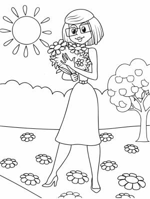 Раскраска Мама Дяди Фёдора