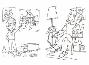 Раскраски иллюстрация дядя федор пес и кот