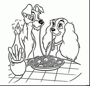 Наслаждайтесь бесплатными раскрасками Леди и Бродяга