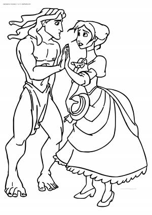 Раскраска Тарзан и Джейн