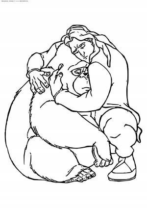 Раскраска Кала и Тарзан