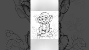 Раскраска обезьянка для детей и взрослых