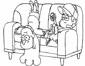 Раскраски Гравити Фолз,почти