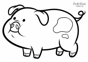 Раскраска Поросенок Пухля