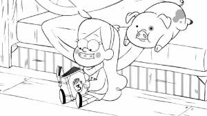 Раскраски Гравити Фолз,почти