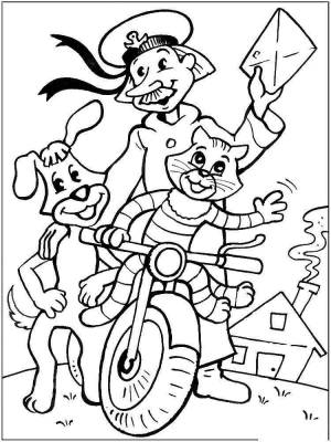 Раскраски Дядя федор пес и кот