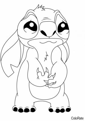 Раскраска Стич в слезах